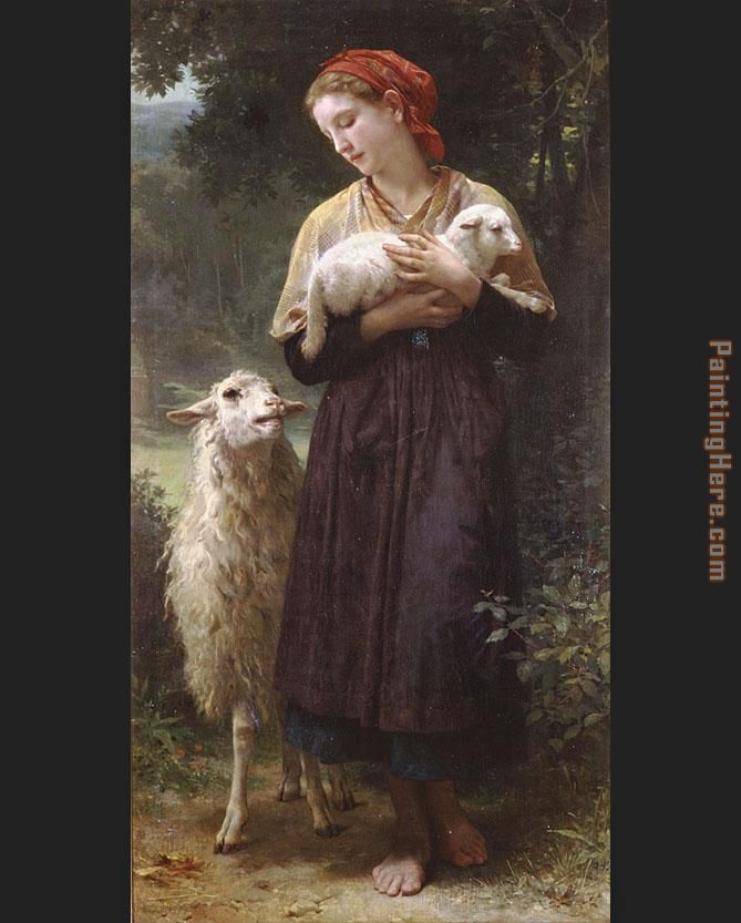 The Newborn Lamb painting - William Bouguereau The Newborn Lamb art painting